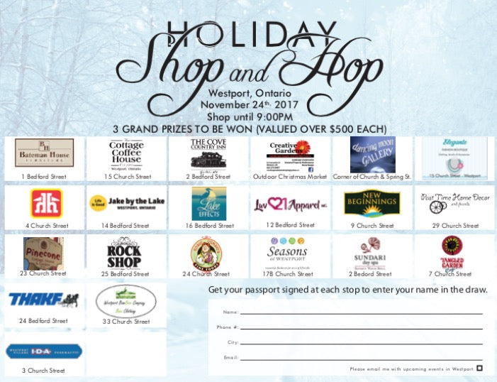 Holiday Shop and Hop-Westport, Ontario CANADA