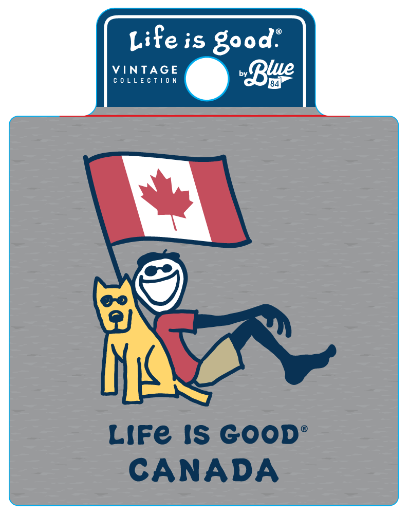 3.5" Sticker-Jake & Rocket Canada Flag