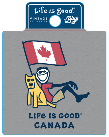 3.5" Sticker-Jake & Rocket Canada Flag