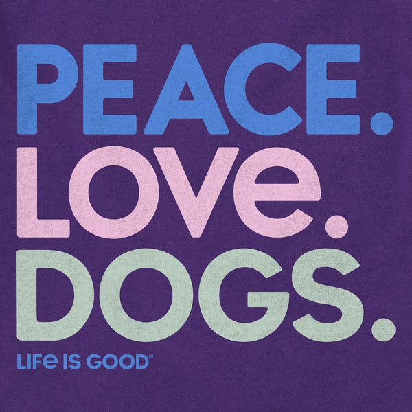 Women's Crusher Tee-Peace. Love. Dogs. (Violet)