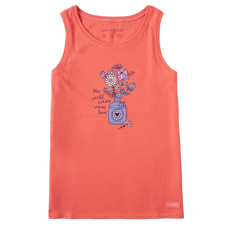 Women's Crusher Tank-More Love Flower Vase Doodle