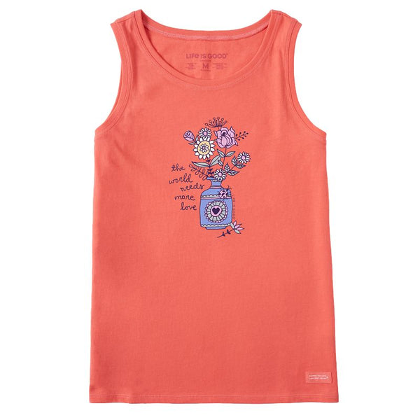 Women's Crusher Tank-More Love Flower Vase Doodle