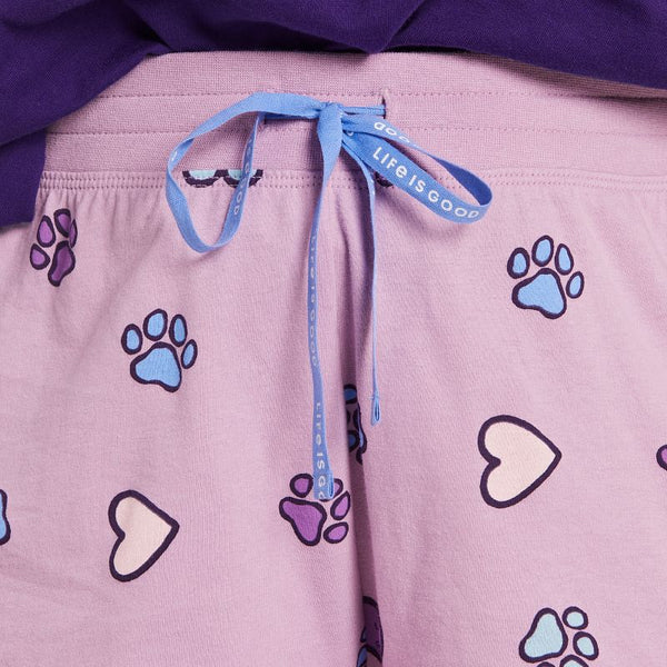 Women's Plaid Sleep Boxer-Hearts and Paws