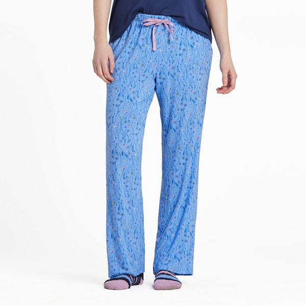 Women's Lightweight Sleep Pants-Wildflower Sketch