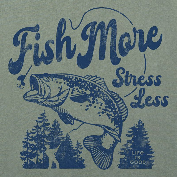 Men's Crusher Long Sleeve Tee-Fish More Stress Less Bass