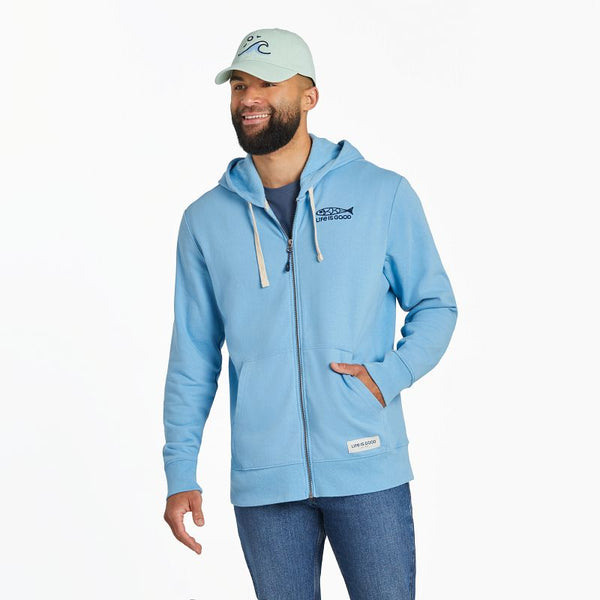 Men's Simply True Zip Hoodie-Fish Sketch