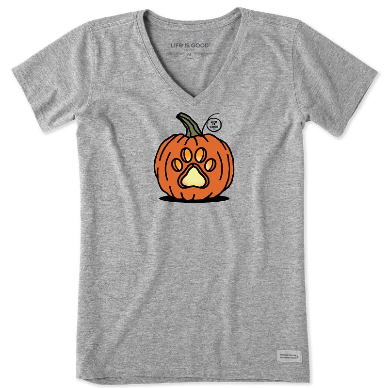 Women's  Crusher Vee - Paw Pumpkin