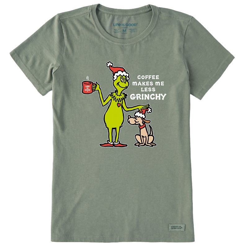 Women's Short Sleeve Crusher-Coffee Makes Me Less Grinchy