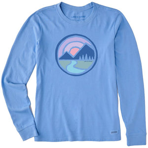 Women's Long Sleeve Crusher Tee - Sunset Mountain