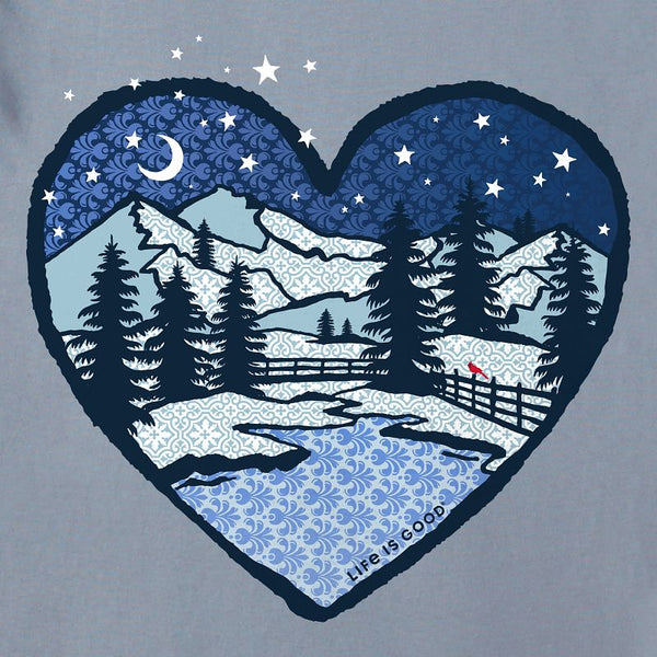 Women's Long Sleeve Crusher Tee - Macro Winter Heart