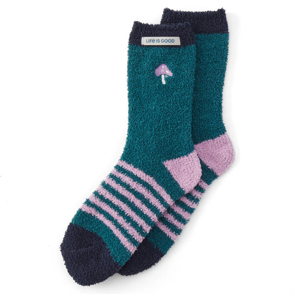 Adult Unisex Snuggle Sock - Spruce Green Mushroom - Life is Good Westport, Canada