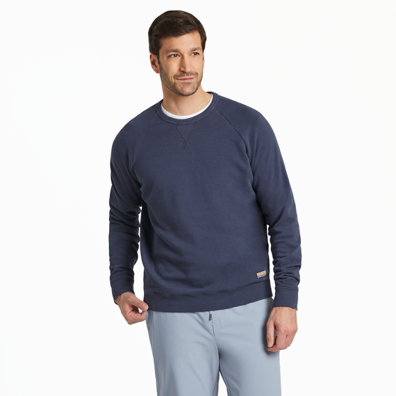 Men's French Terry Crew-Inkwell Blue