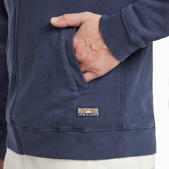 Men's French Terry Hoodie-Inkwell Blue