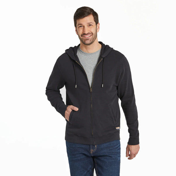 Men's French Terry Hoodie - Black - Life is Good Westport, Canada