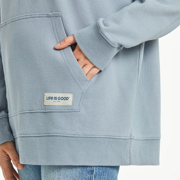 Women's Simply True Oversized Hoodie- Solid Stone Blue