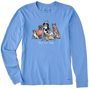 Women's Long Sleeve Crusher-Storybook Peace Dogs