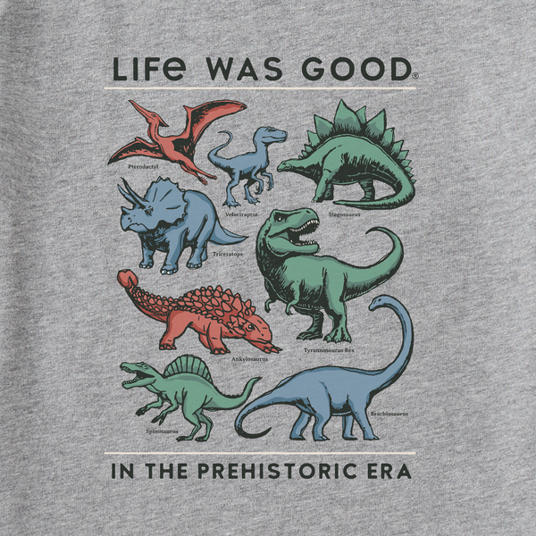 Kids Crusher Tee - Life was Good Prehistoric (Heather Gray)