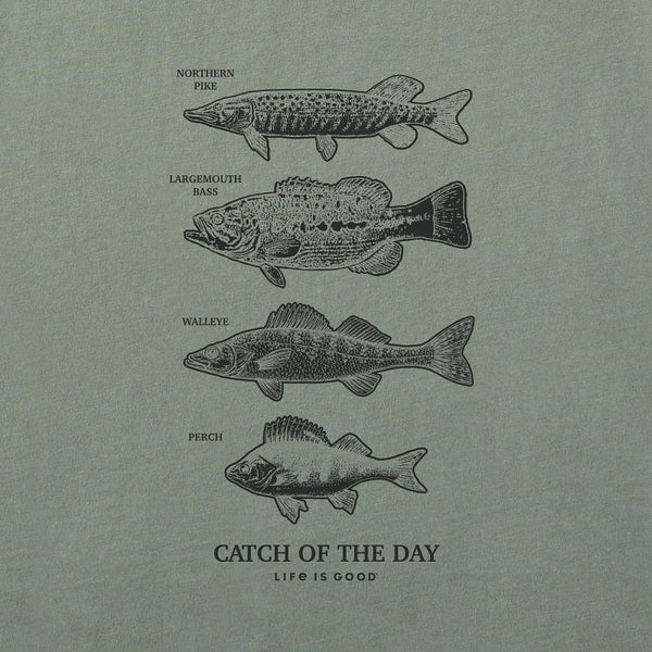 Men's Short Sleeve Crusher-Fineline Freshwater Fish (Front and Back Graphic)