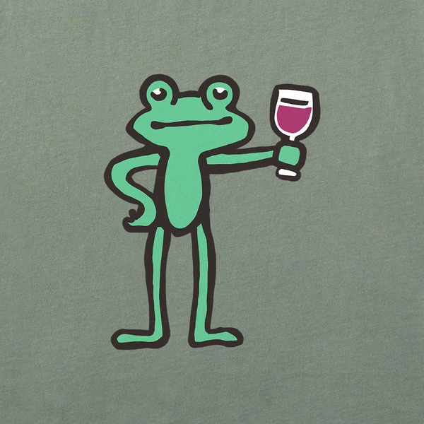 Women's Crusher Tee - Frog With Wine