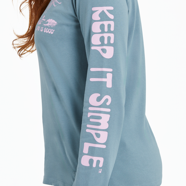 Women's Long Sleeve Crusher Tee - Tropical Beach