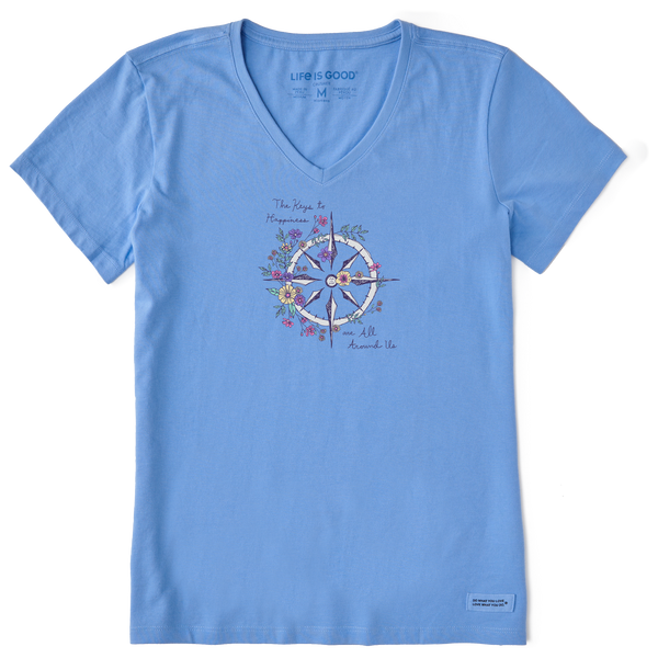 Women's Crusher Vee - Keys Happiness Wildflower