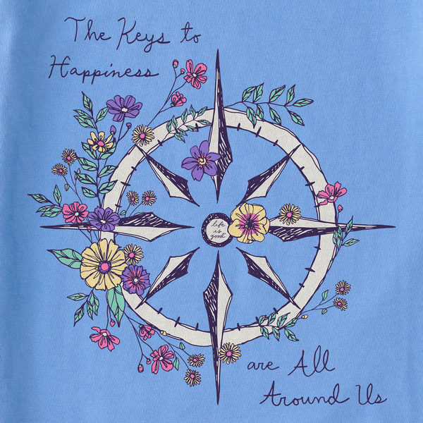 Women's Crusher Vee - Keys Happiness Wildflower