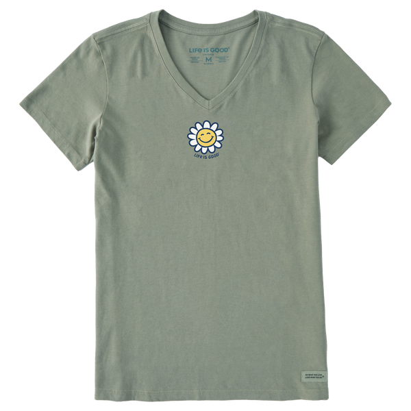 Women's Crusher Vee - Happy Smile Daisy