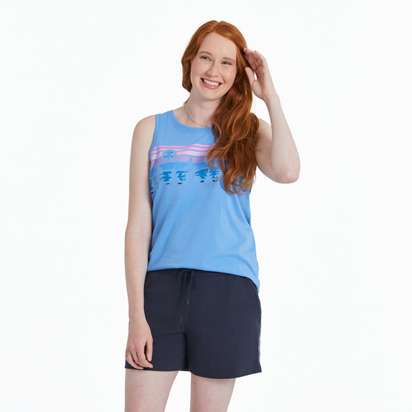Women's Crusher Tank -Tree Striped Sky