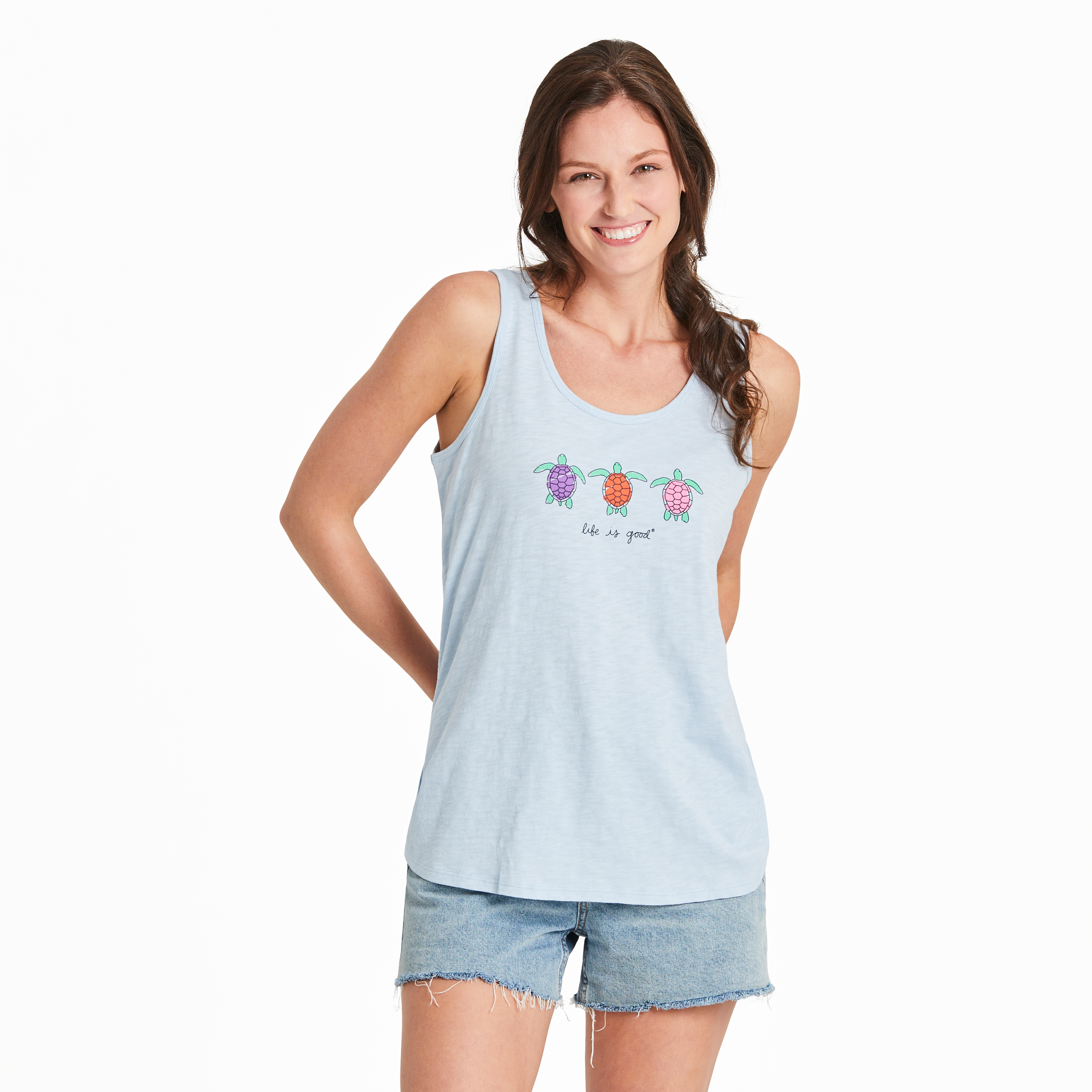 Women's Textured Slub Tank - Three Turtles