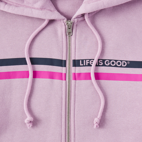 Women's Good Vibes Fleece Zip Hoodie - LIG Two Stripes