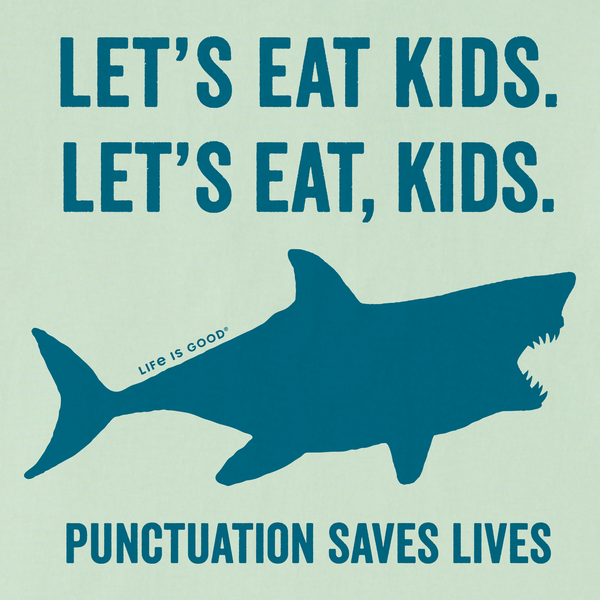 Men's Crusher Tee - Let's Eat, Kids Punctuation (Sage Green)