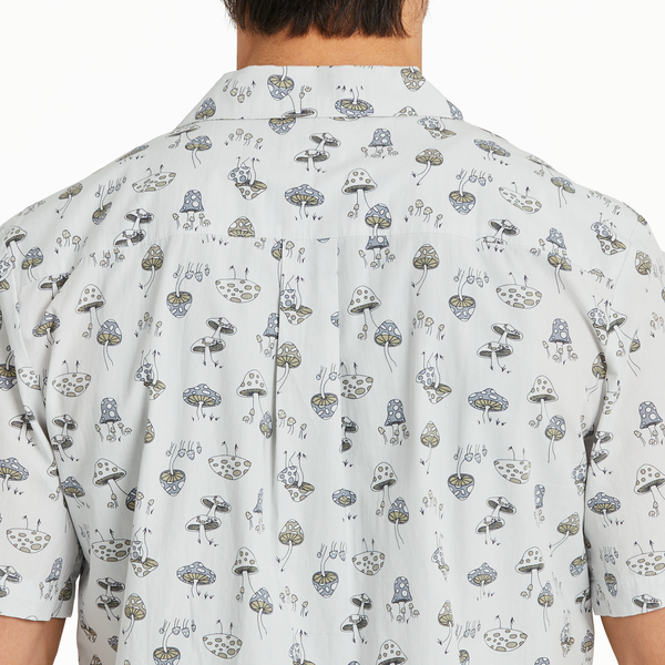 Men's Woven Camp Shirt - Mushroom Pattern