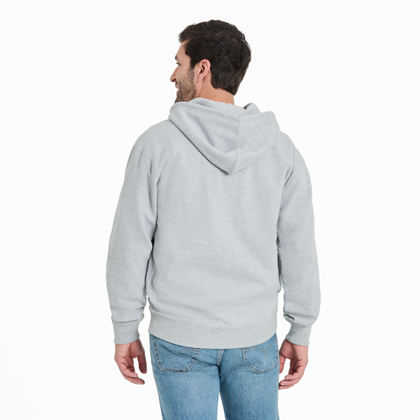 Men's Good Vibes Fleece Zip Hoodie - Two Striped Block (Heather Gray)