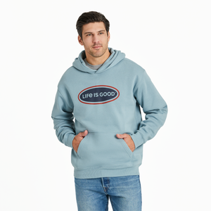 Men's Good Vibes Fleece Hoodie - LIG Oval (Smokey Blue)
