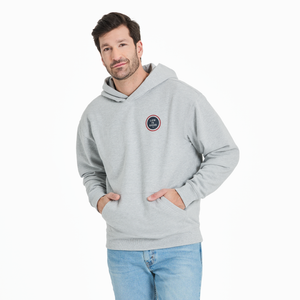 Men's Good Vibes Fleece Hoodie- Simple Coin (Heather Gray)