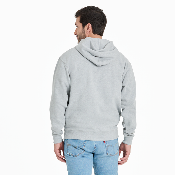 Men's Good Vibes Fleece Hoodie- Simple Coin (Heather Gray)