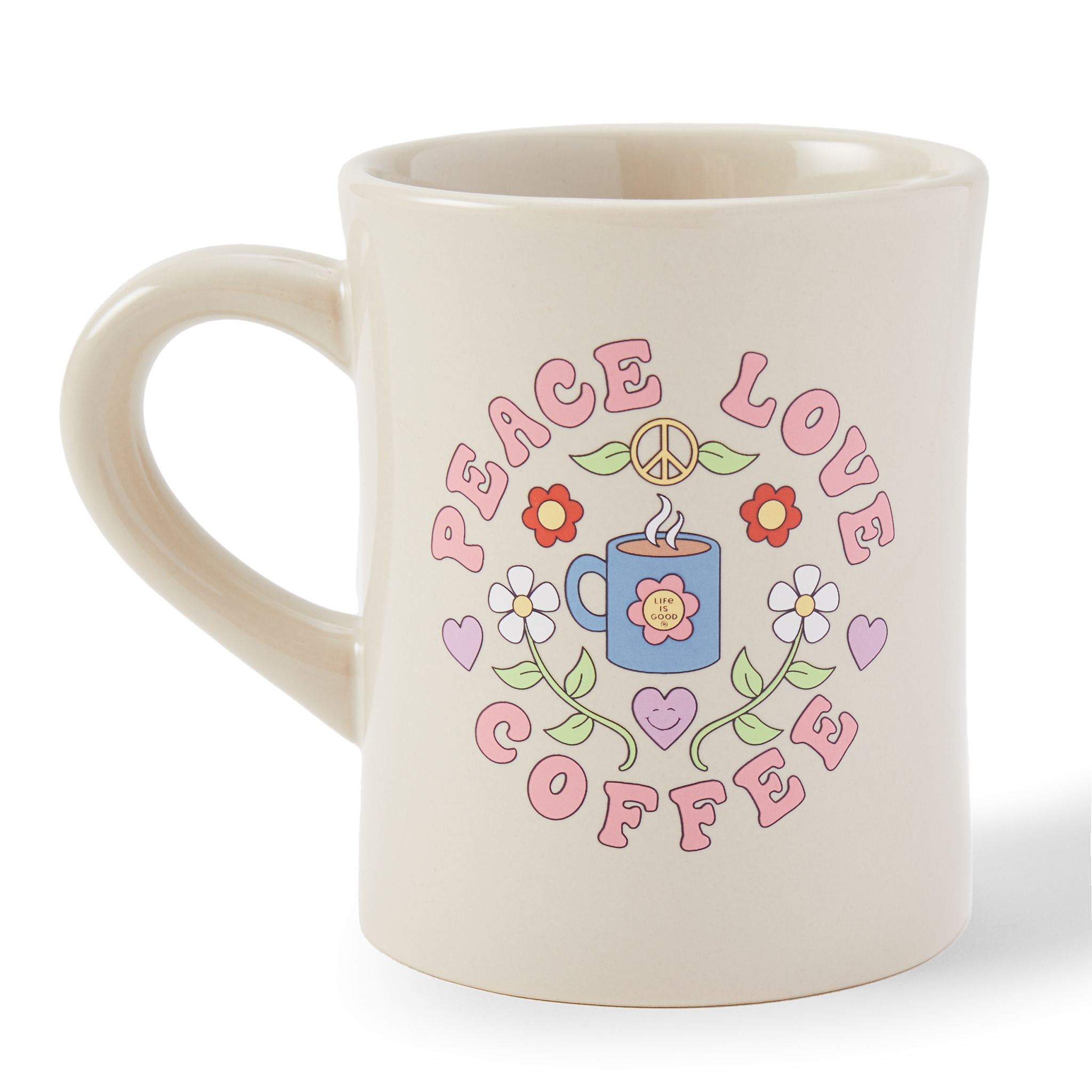 Diner Mug Peace Love Coffee