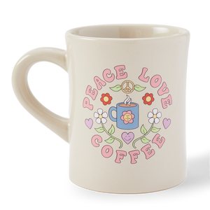 Diner Mug Peace Love Coffee