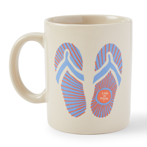 Jake's Mug Sunburst Flip Flops (Bone)
