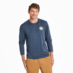 Men's Long Sleeve Sun Crusher Tee - Retro Mountain Range