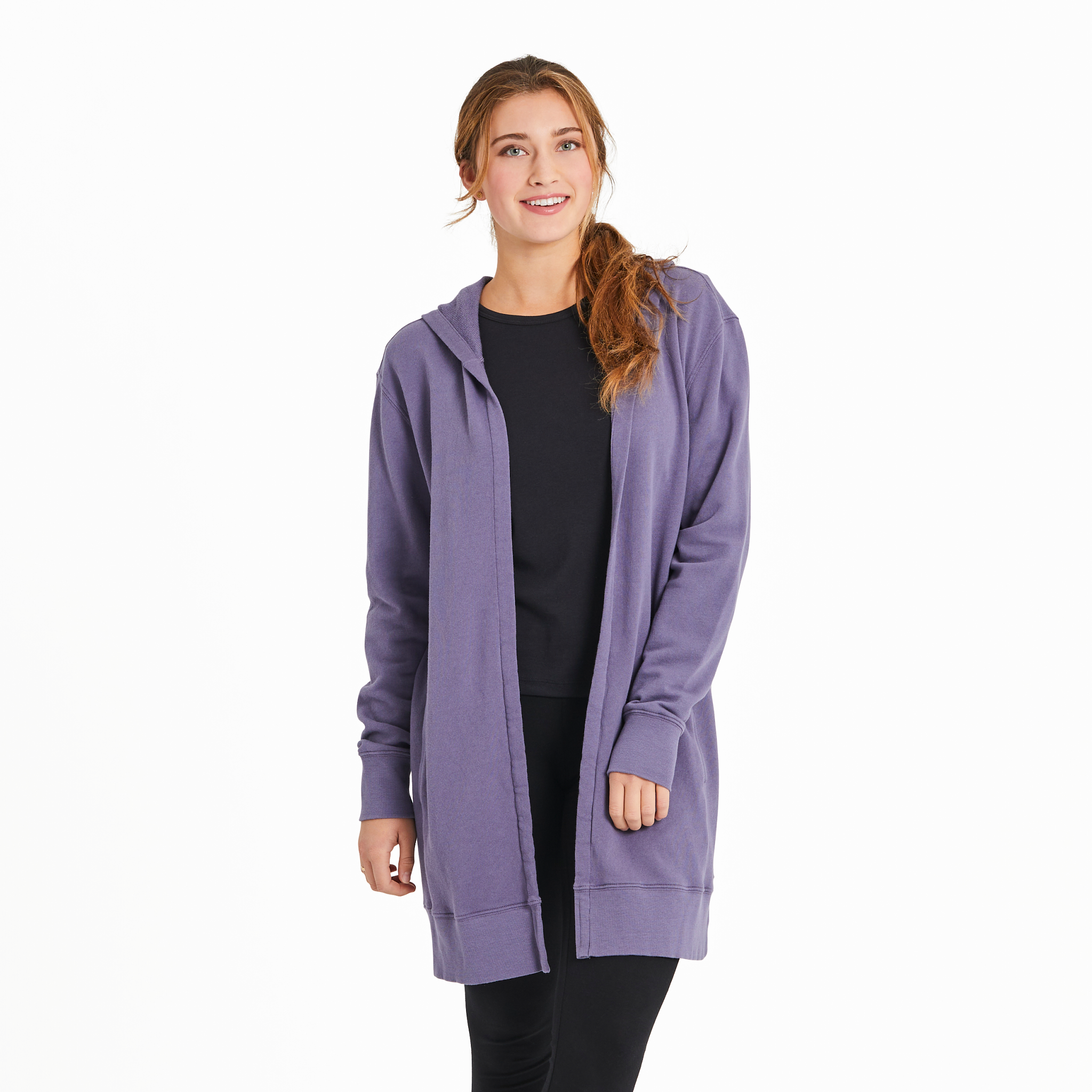 Women's French Terry Beyond Hip Hoodie - Dusk Purple
