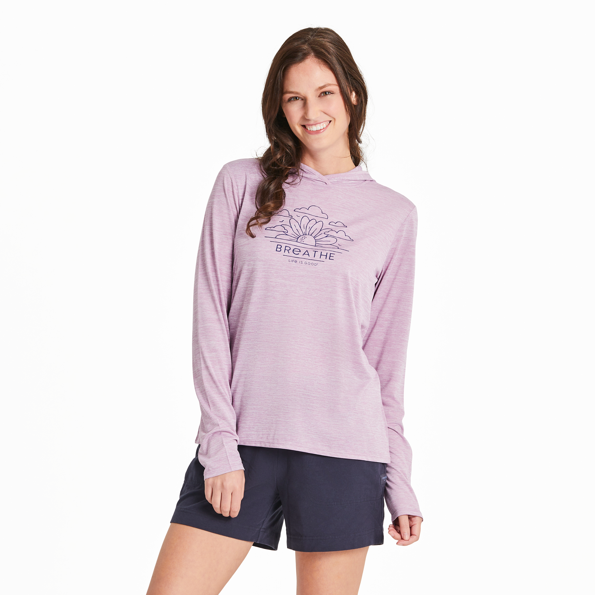 Women's Hooded Sun Tee - Breathe Sunflower