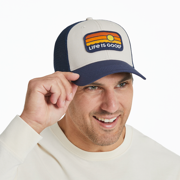 Trucker Hat Sunrise Water Stripe