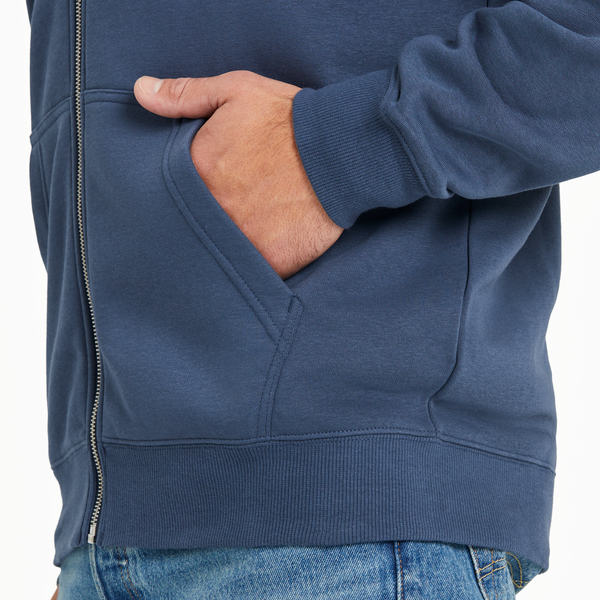 Men's Good Vibes Fleece Zip Hoodie - Solid Darkest Blue