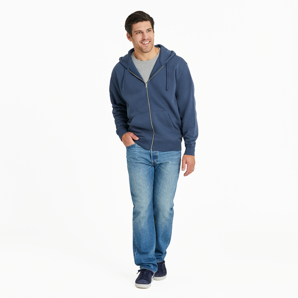 Men's Good Vibes Fleece Zip Hoodie - Solid Darkest Blue