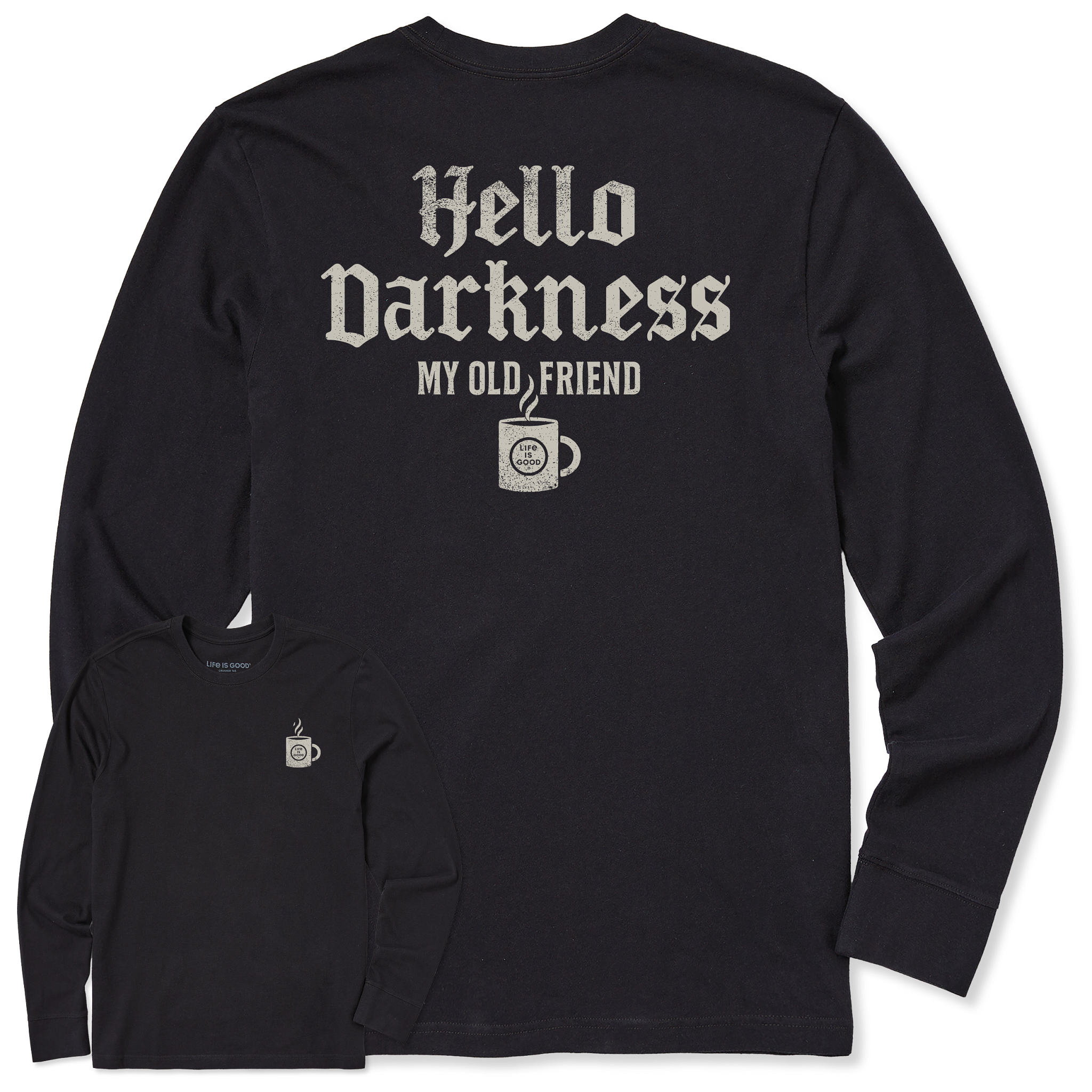 Men's Long Sleeve Crusher Tee - Hello Darkness