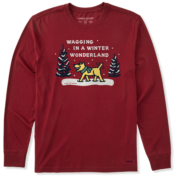 Men's Long Sleeve Crusher Tee - Wagging Wonderland
