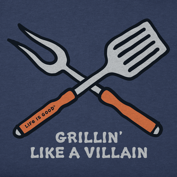 Men's Long Sleeve Crusher Tee - Grillin like a Villan