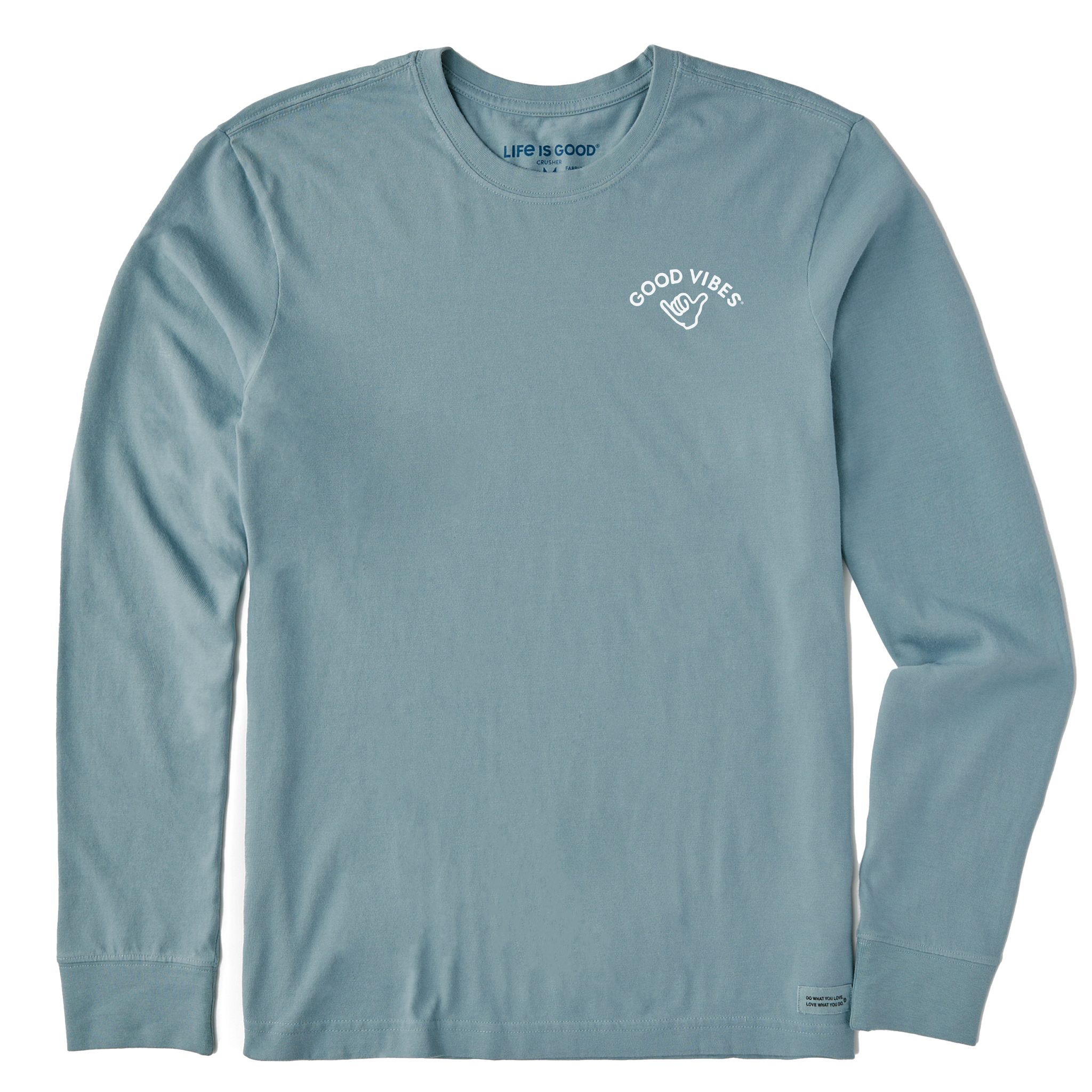Men's Long Sleeve Crusher Tee - Good Vibes Shaka
