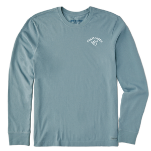 Men's Long Sleeve Crusher Tee - Good Vibes Shaka